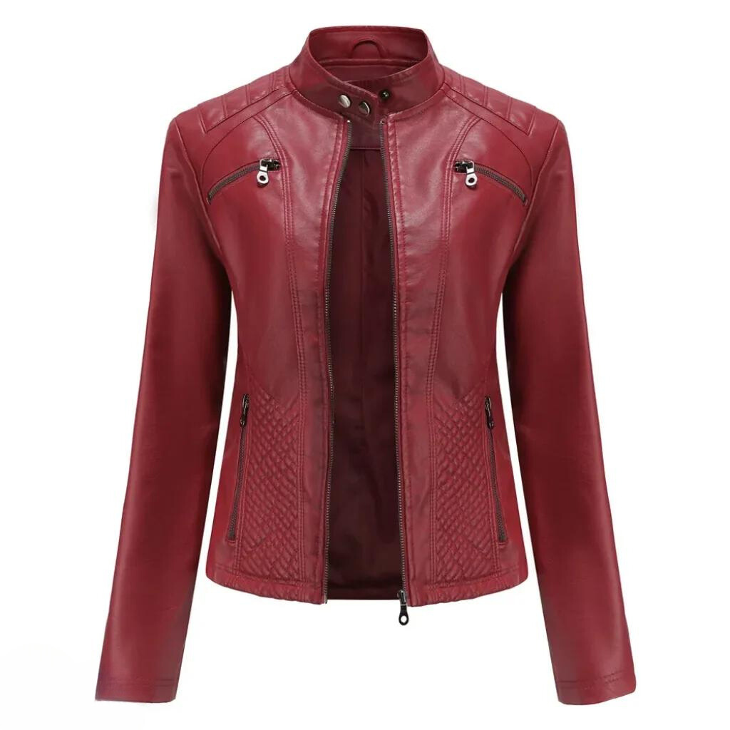 Giacca in pelle slim fit da donna