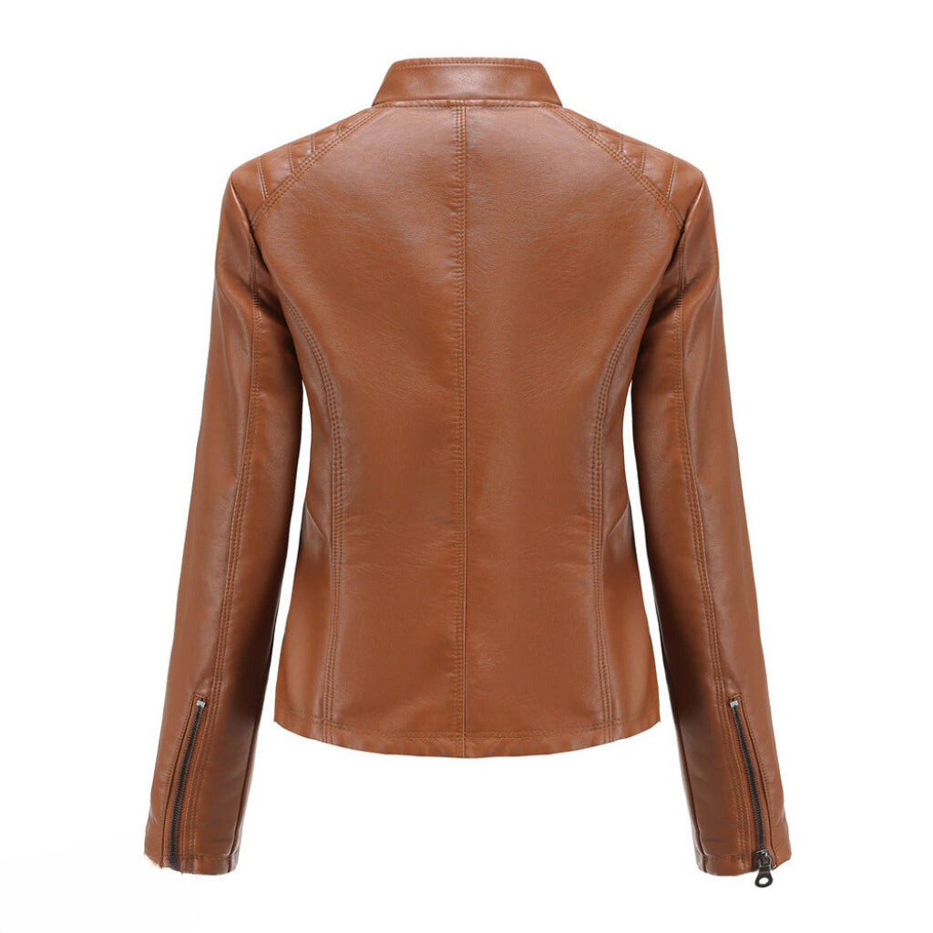 Giacca in pelle slim fit da donna
