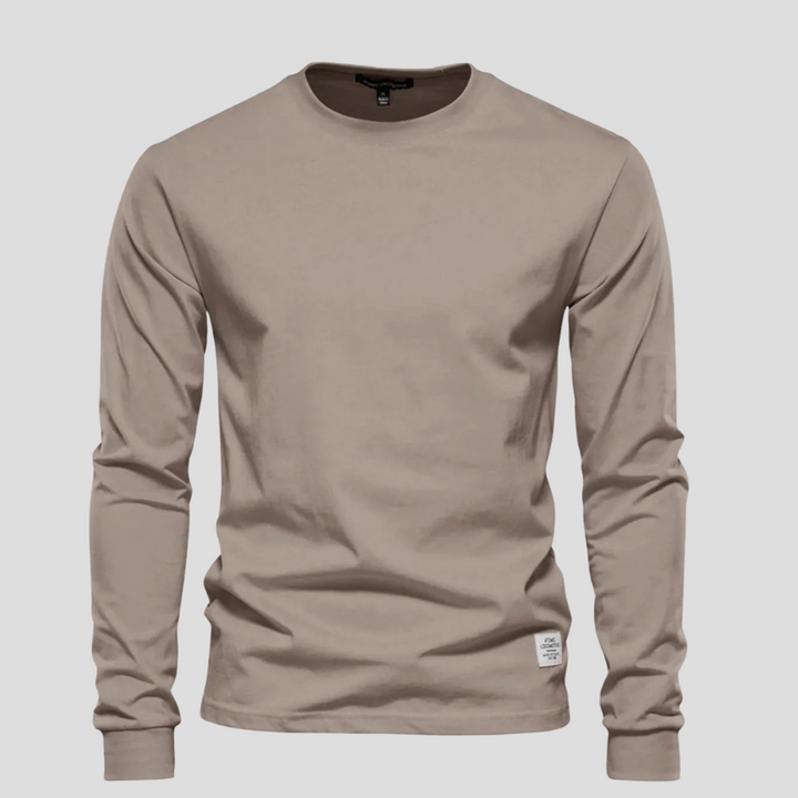 Camicia da Uomo a Maniche Lunghe con Collo Rotondo – Stile Classico Quotidiano
