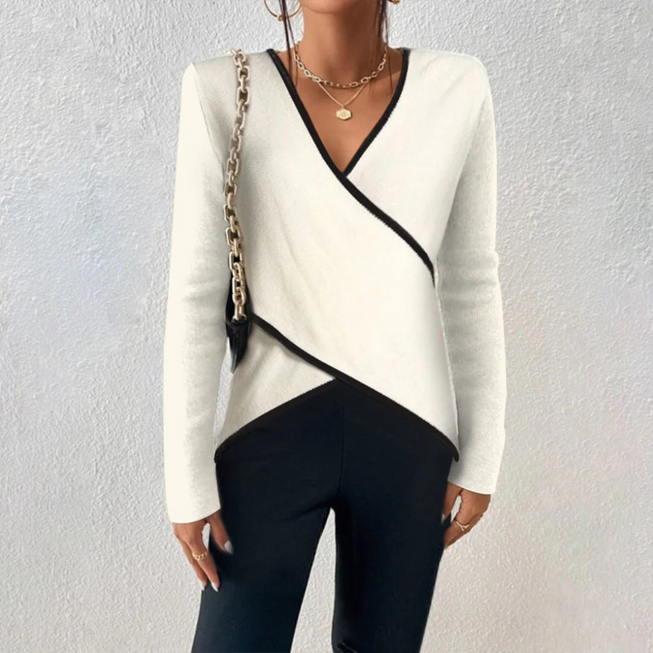 Maglione da Donna a V — Stile Morbido Rifinito