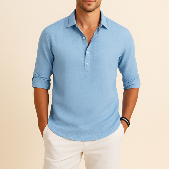 Camicia Casual a Maniche Lunghe a Misura Larga per Uomini