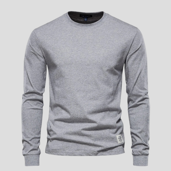 Camicia da Uomo a Maniche Lunghe con Collo Rotondo – Stile Classico Quotidiano