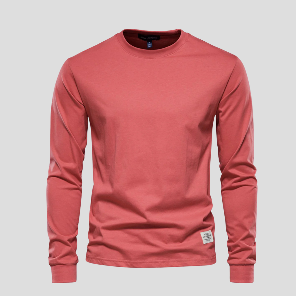 Camicia da Uomo a Maniche Lunghe con Collo Rotondo – Stile Classico Quotidiano