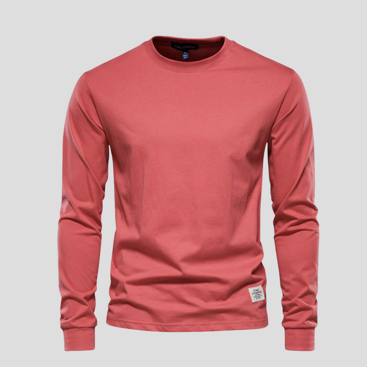 Camicia da Uomo a Maniche Lunghe con Collo Rotondo – Stile Classico Quotidiano