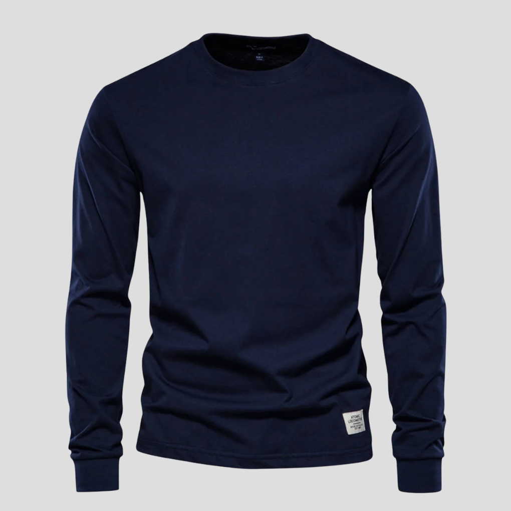 Camicia da Uomo a Maniche Lunghe con Collo Rotondo – Stile Classico Quotidiano