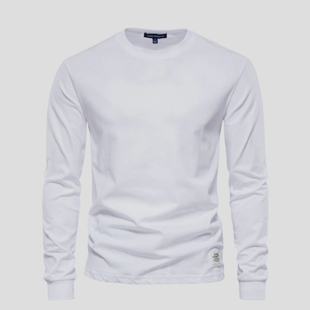 Camicia da Uomo a Maniche Lunghe con Collo Rotondo – Stile Classico Quotidiano