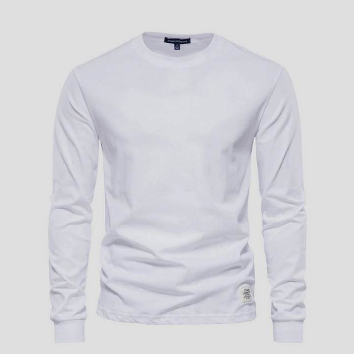 Camicia da Uomo a Maniche Lunghe con Collo Rotondo – Stile Classico Quotidiano