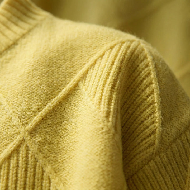 Veldrex - Maglione a collo alto con lavorazione a rombi