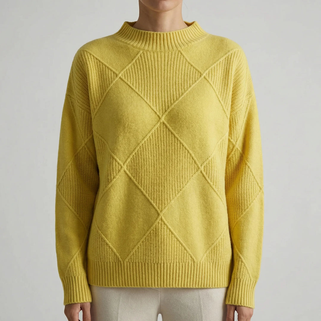 Veldrex - Maglione a collo alto con lavorazione a rombi