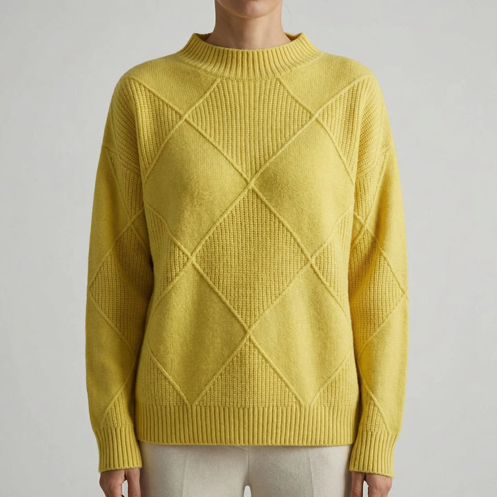 Veldrex - Maglione a collo alto con lavorazione a rombi