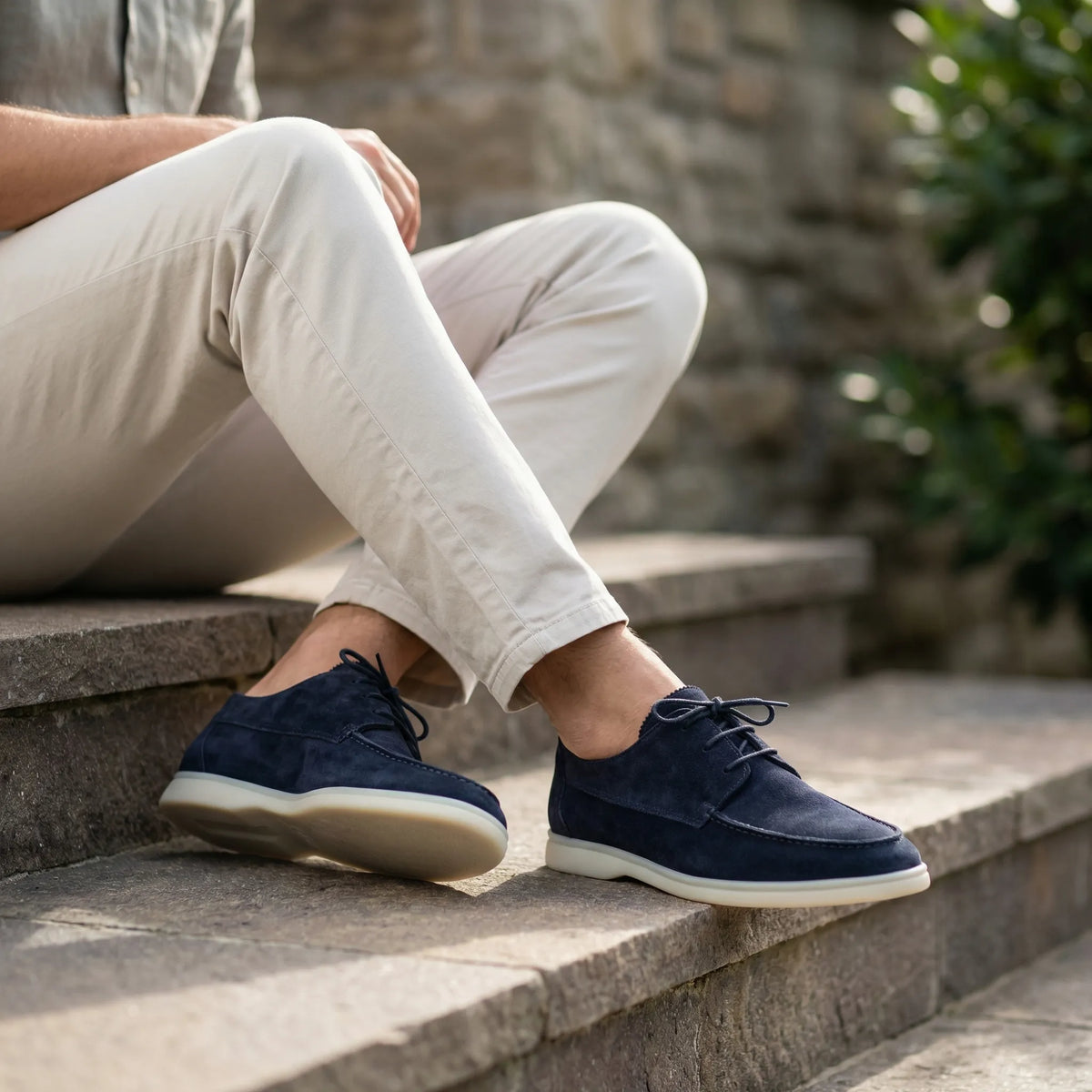 Scarpe stringate da uomo in pelle scamosciata
