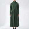 Abito Maxi Donna Collo Alto Maniche Lunghe
