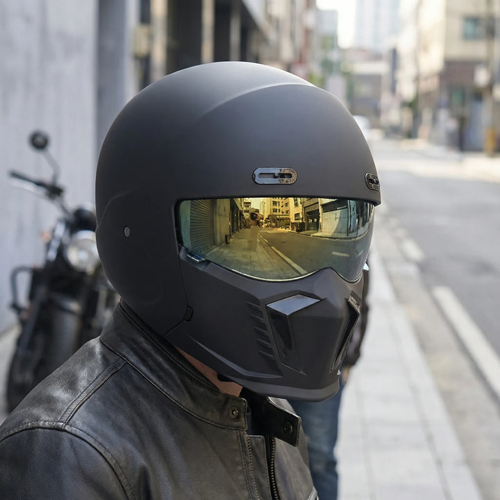 Vexorn - Casco integrale da motociclista in stile retrò