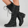 Stivale Combattimento Alto con Lacci e Buckle