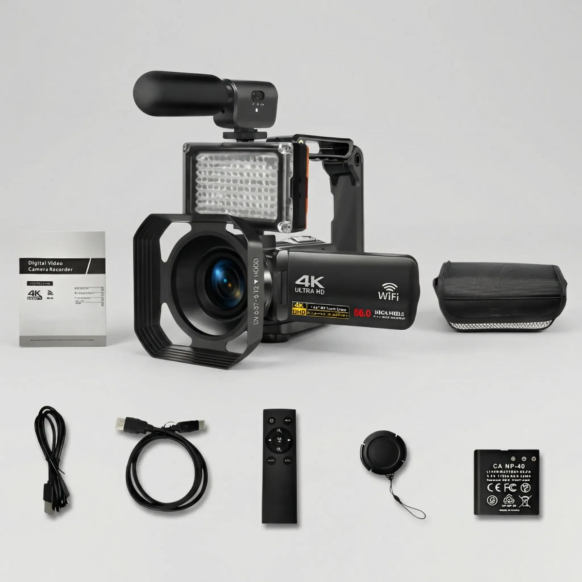 Videocamera 4K Ultra HD portatile con foto da 56 MP e Wi-Fi
