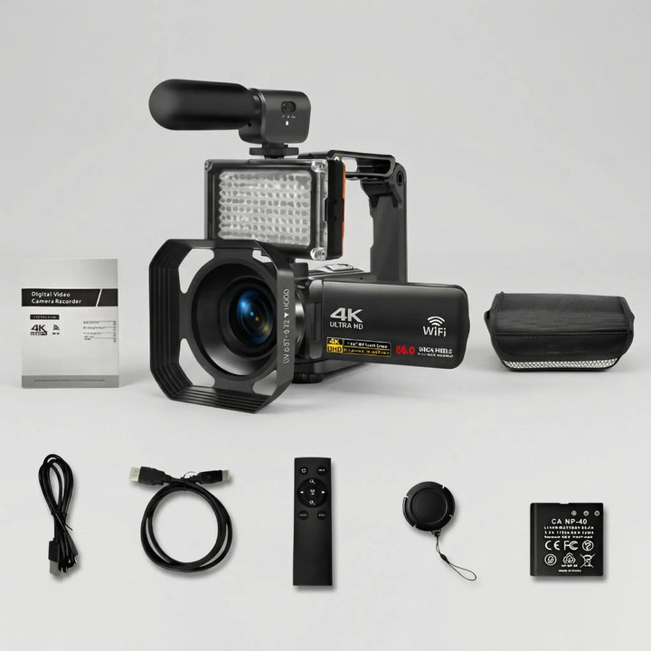 Vixlora - Videocamera portatile 4K Ultra HD