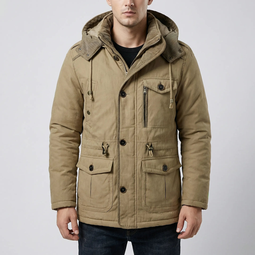 Vraktex - Giacca invernale con cappuccio e tasche multiple