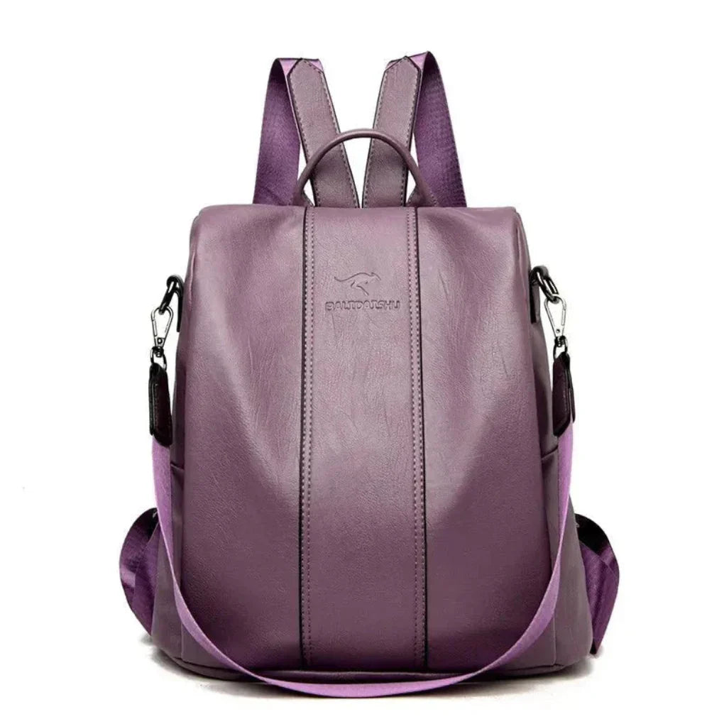 Zaino in Pelle Antifurto da Donna