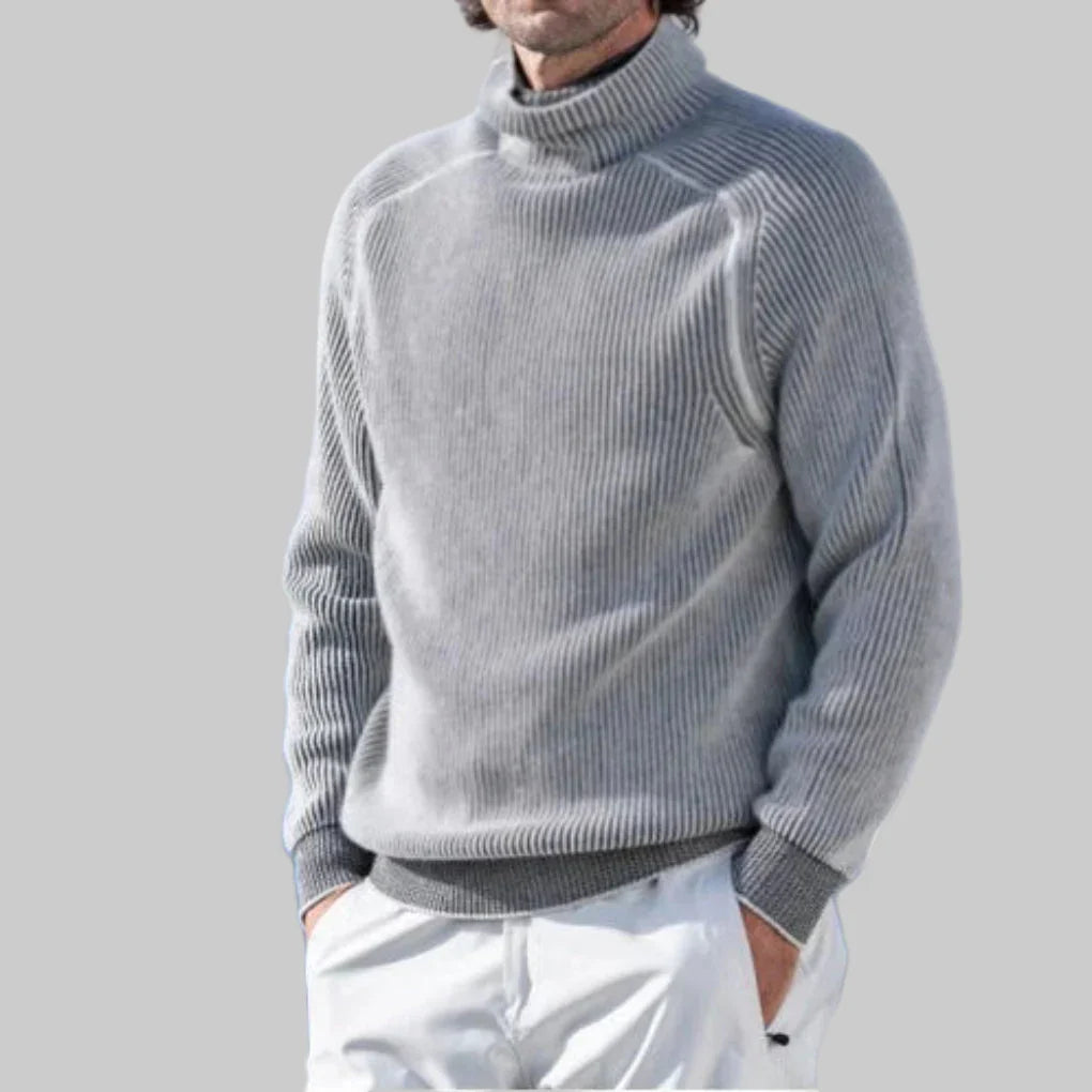 Maglione Collo Alto Uomo Elegante Unito