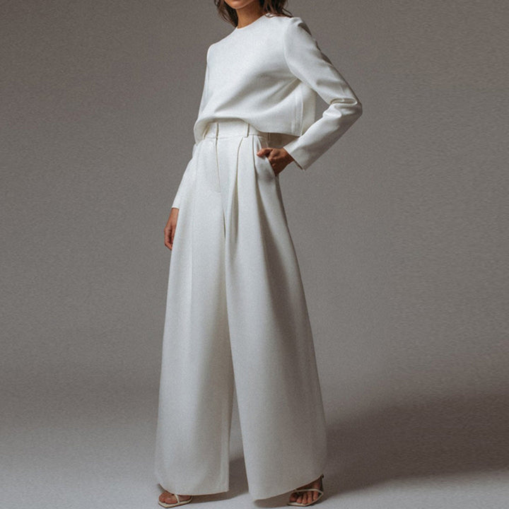 Elegante completo a due pezzi con pantaloni palazzo