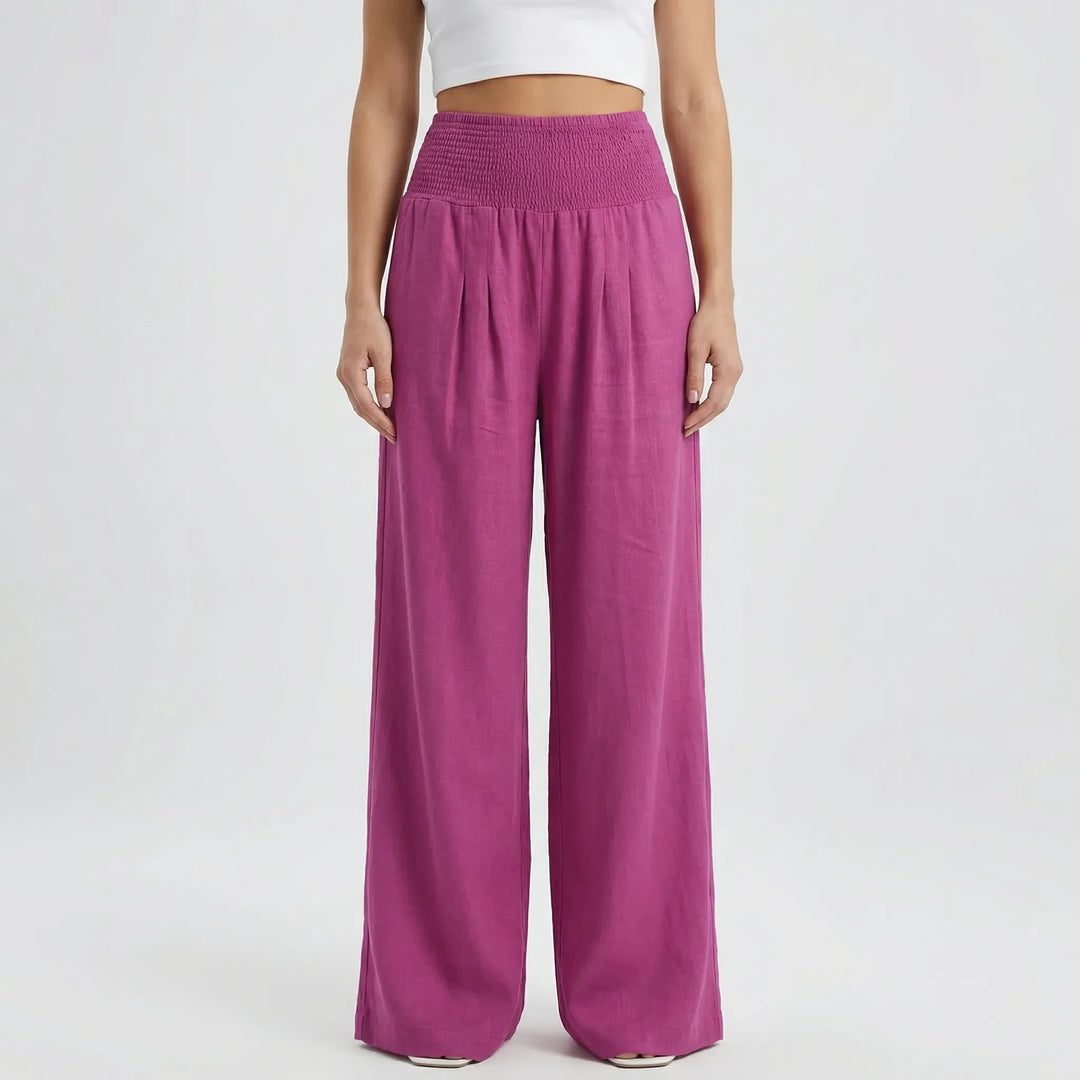 Widevelle - Pantaloni palazzo a vita alta e gamba larga