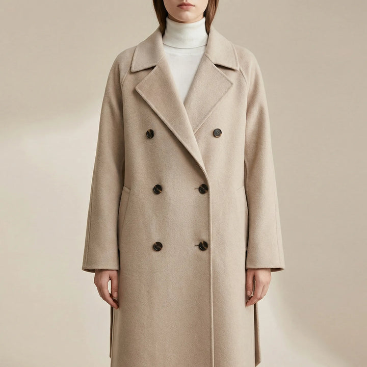 Wintelle - Cappotto da donna al ginocchio con bottoni sul davanti