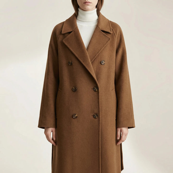 Wintelle - Cappotto da donna al ginocchio con bottoni sul davanti