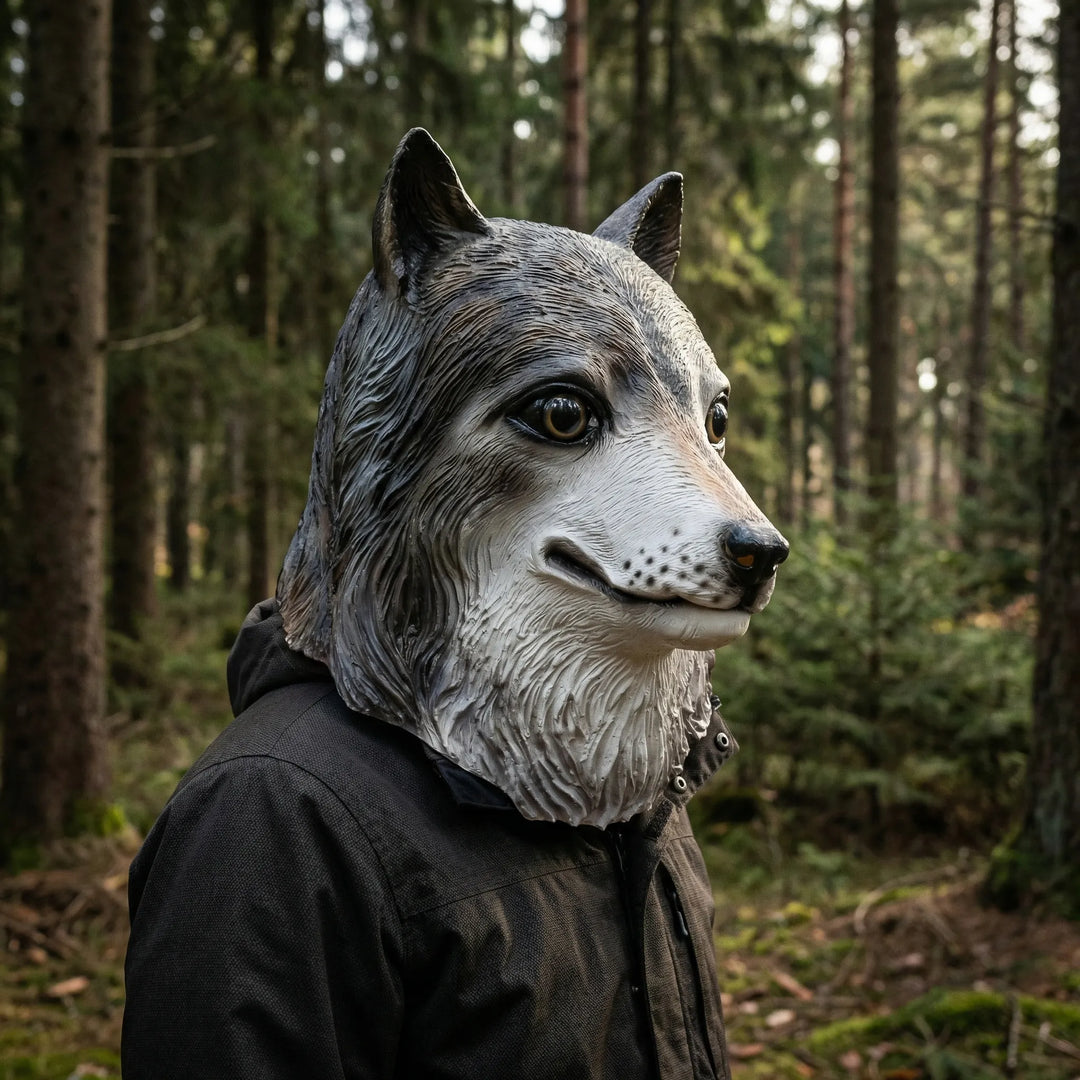 Wolfara - Maschera da lupo realistica a copertura totale del viso