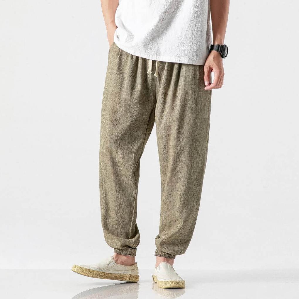 Pantaloni Comfort in Cotone-Lino per Uomo – Leggeri per Tutti i Giorni