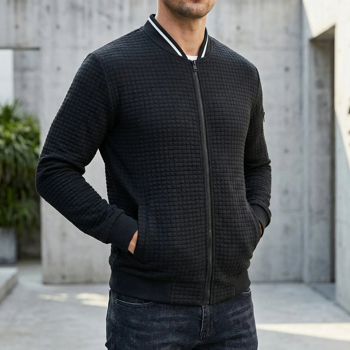 Maglione Padded a Mezzo Zip per Uomo