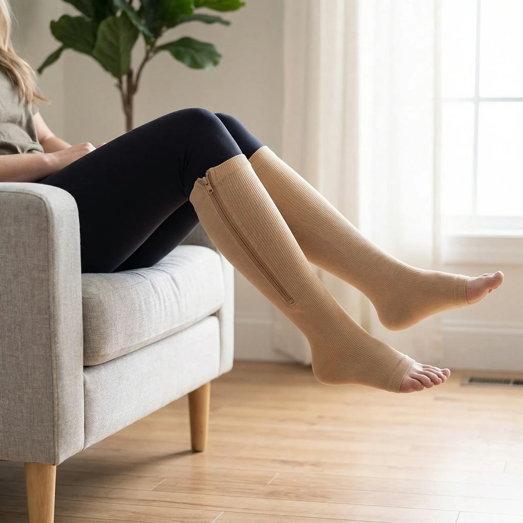 Zipplex - Calze al ginocchio a compressione graduata