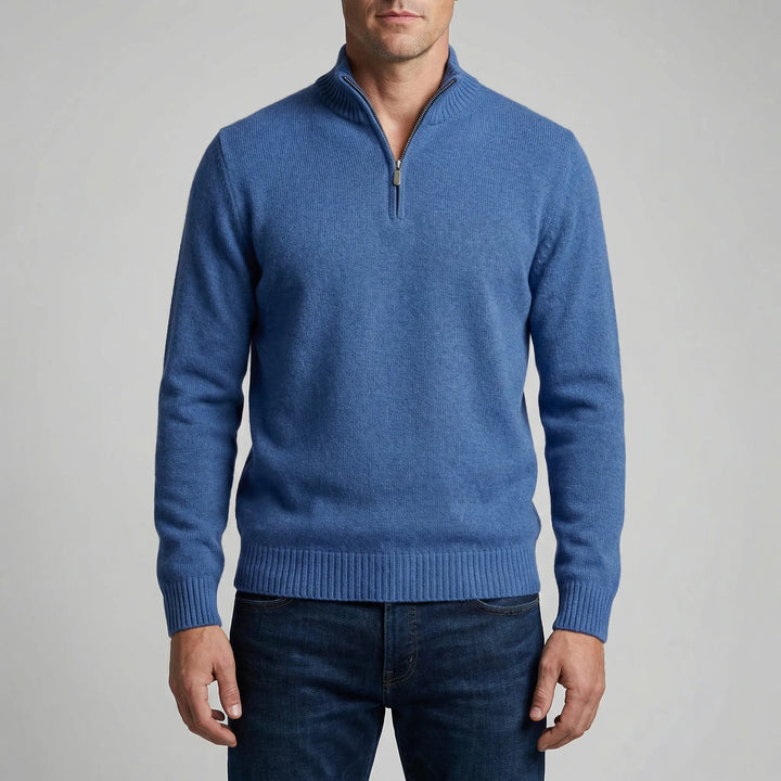 Ziptrek - Maglione a maglia con mezza zip e collo alto