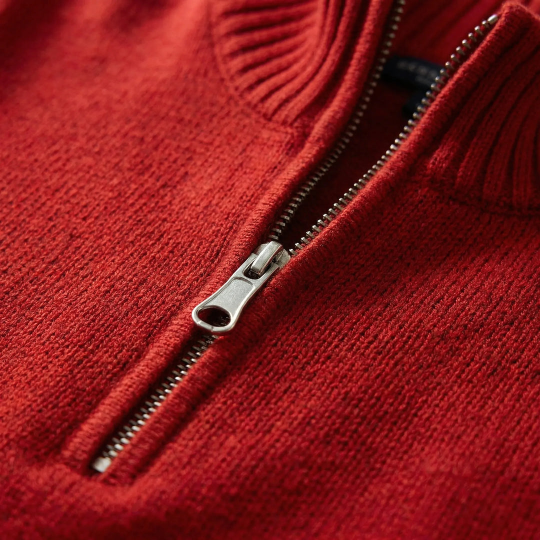 Ziptrek - Maglione a maglia con mezza zip e collo alto