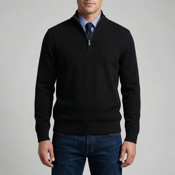 Ziptrek - Maglione a maglia con mezza zip e collo alto