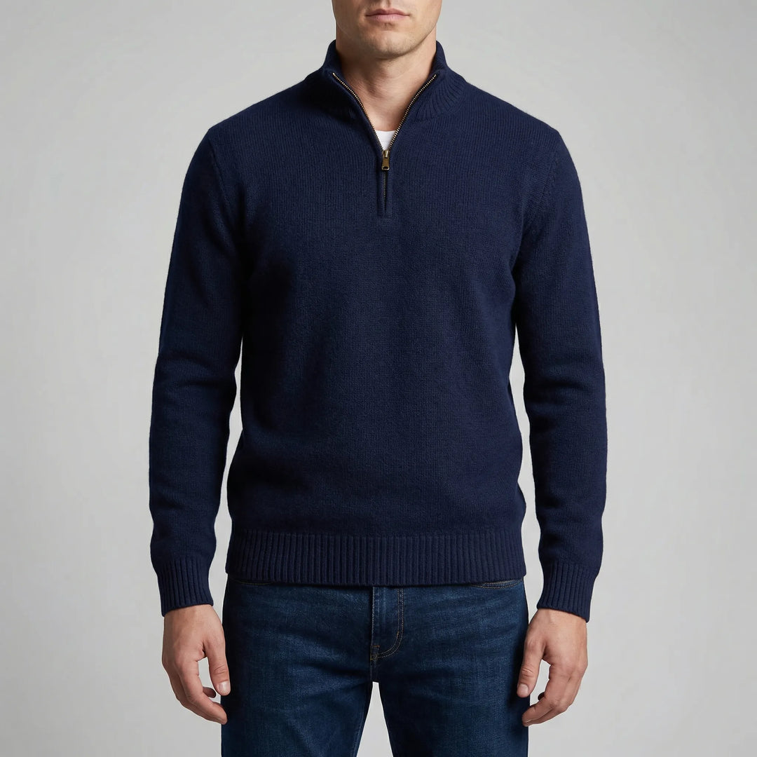 Ziptrek - Maglione a maglia con mezza zip e collo alto