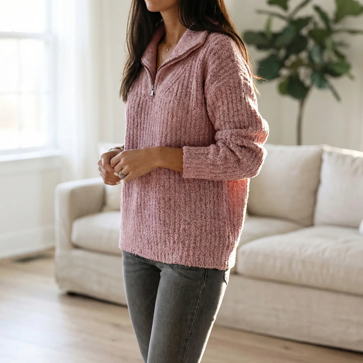 Zivelle - Pullover con mezza zip e collo alto