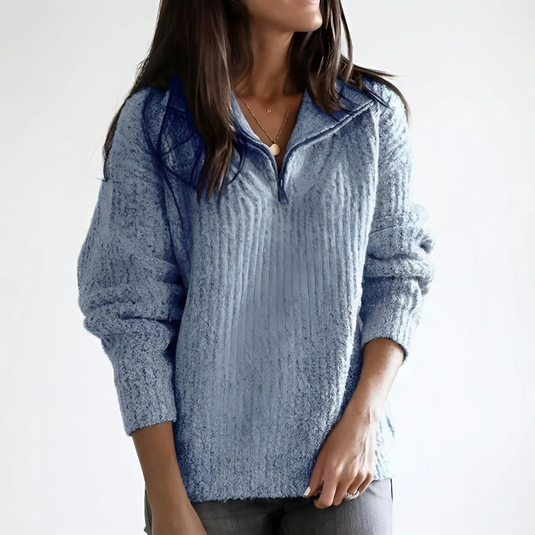 Zivelle - Pullover con mezza zip e collo alto