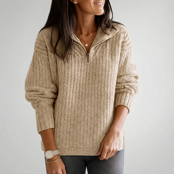 Zivelle - Pullover con mezza zip e collo alto