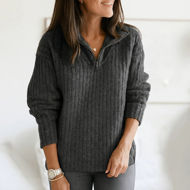 Zivelle - Pullover con mezza zip e collo alto