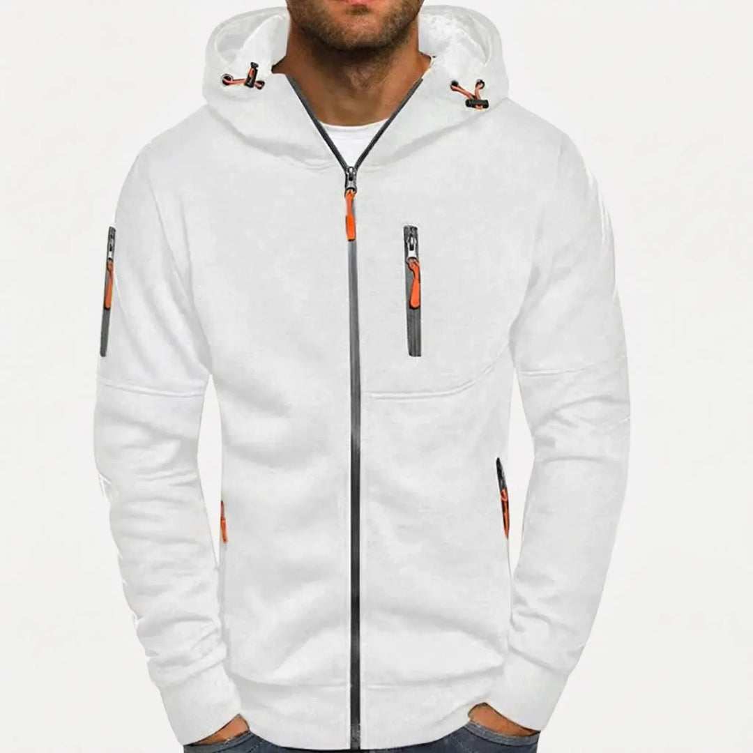 Zolvex - Felpa con cappuccio e zip intera da uomo