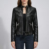 Giacca Moto-Stile Con Zip Strutturata