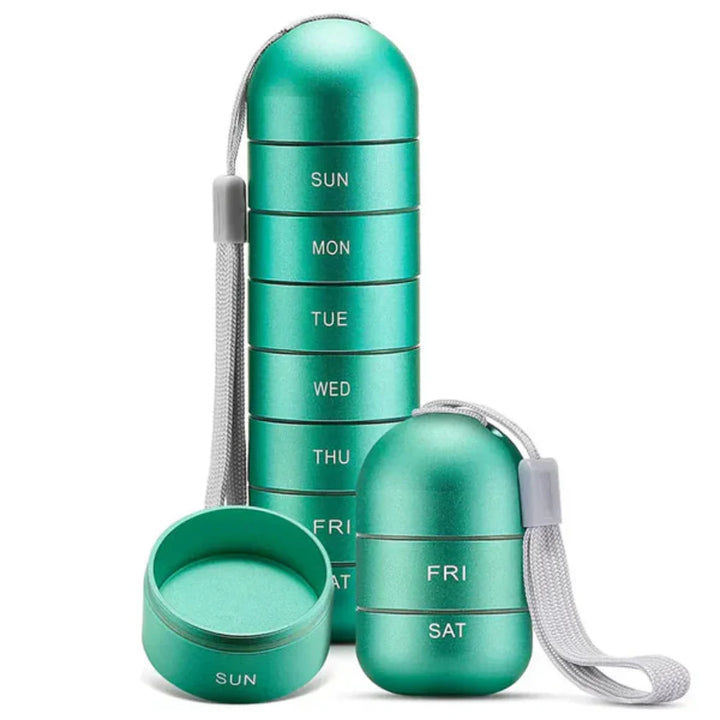 Organizzatore Portapillole Portatile in Alluminio 7 Giorni