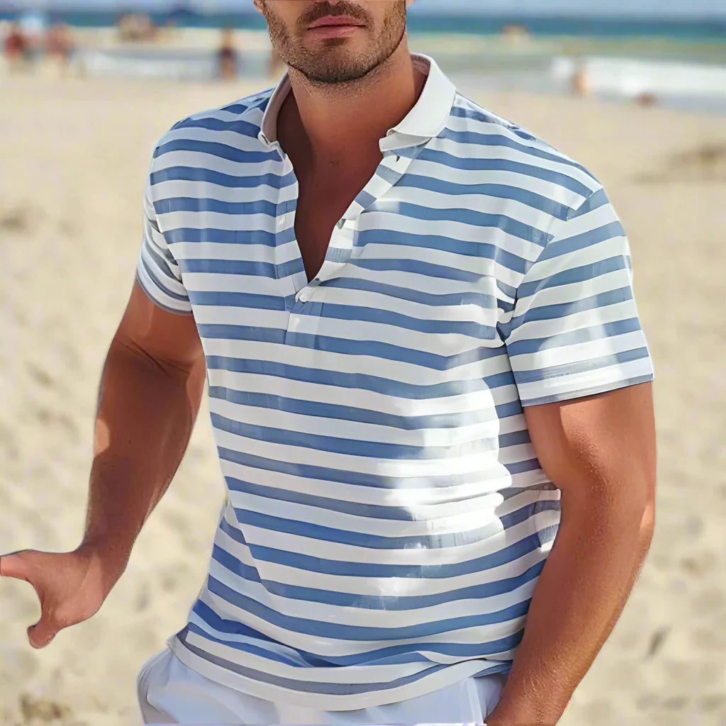 Polo Shirt a Strisce Retrò per Uomini
