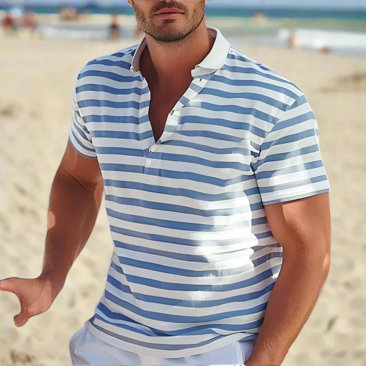 Polo Shirt a Strisce Retrò per Uomini