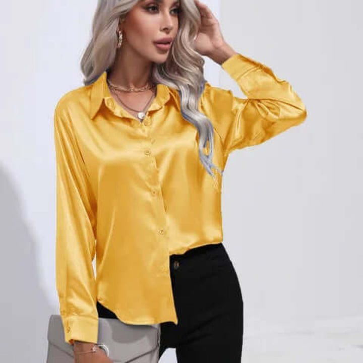 Blusa Lunga Morbida in Satin da Donna