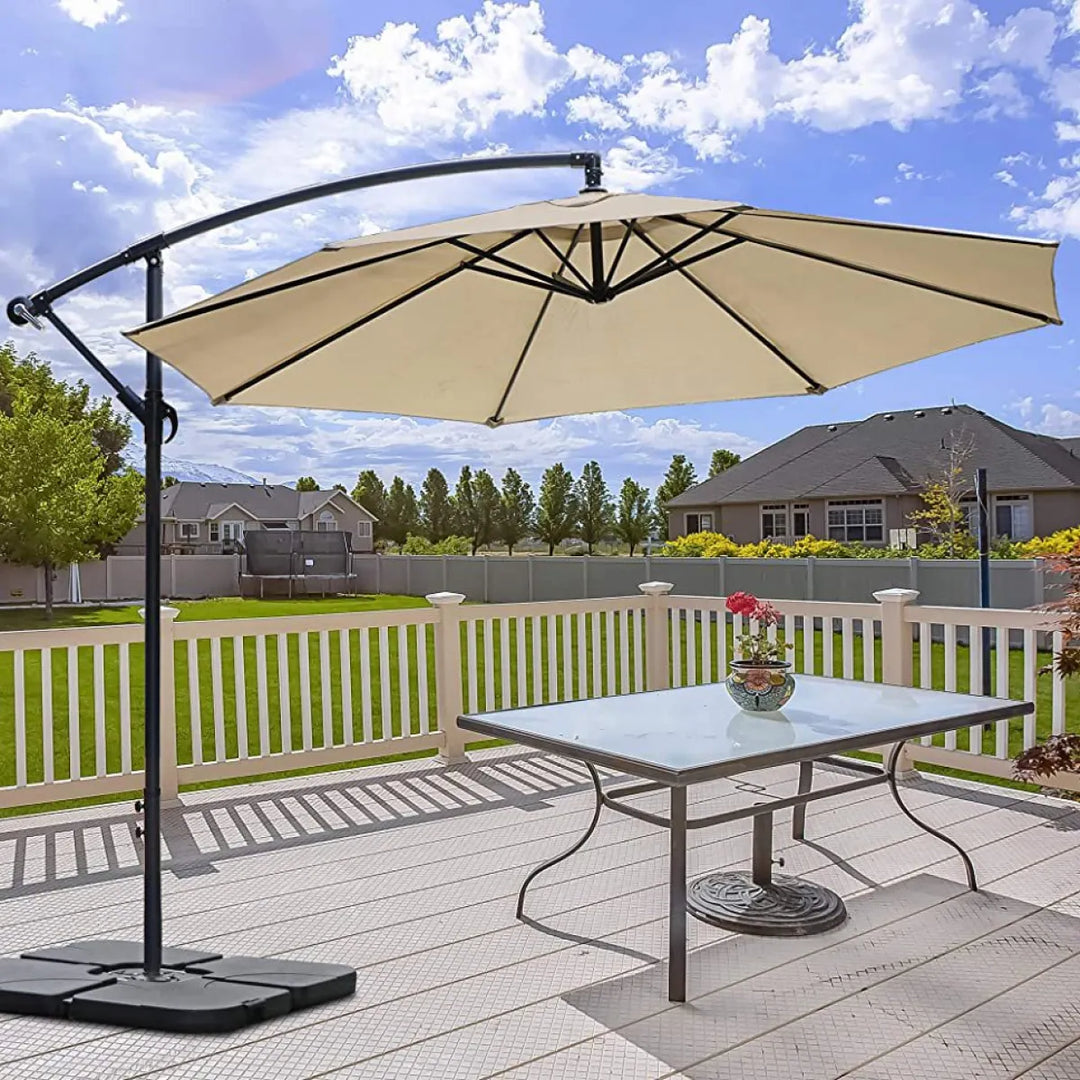Parasol Moderno da Esterno con Sistema di Apertura Facile a Manovella