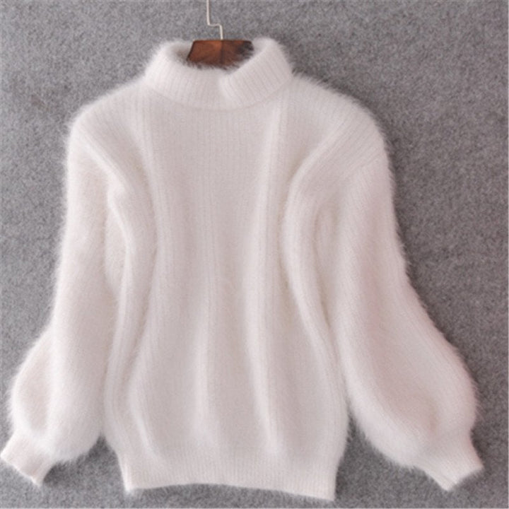 Maglia in Mohair con Collo Alto