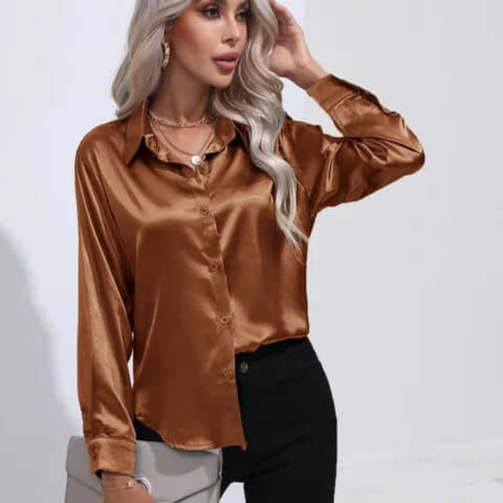 Blusa Lunga Morbida in Satin da Donna