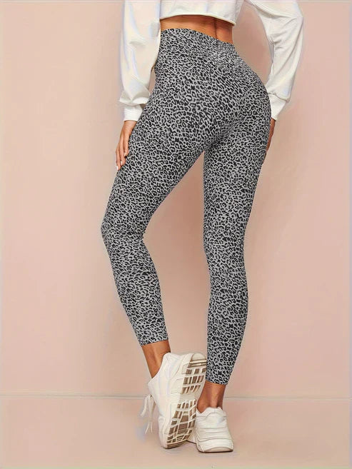 Leggings a vita alta leopardati da donna