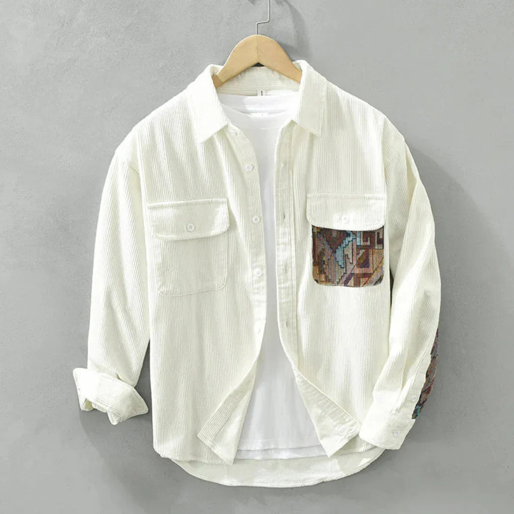 Camicia Vintage da Uomo a Maniche Lunghe Stile Classico con Appello Senza Tempo